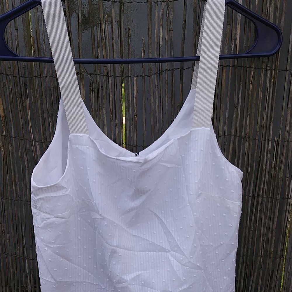 J. Crew White Textured Lace Peekaboo Tank Top - No Size Tag - See Measurements